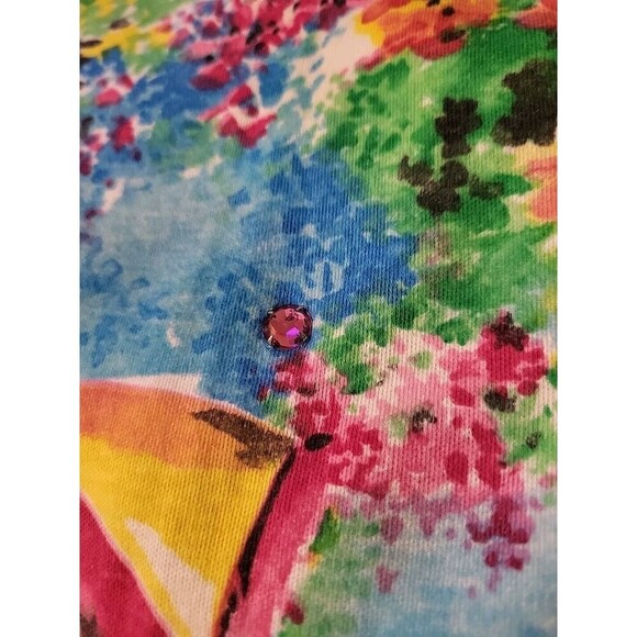 Vintage Silver Threads Womens Size L Novelty Tunic Top Beach Theamed Multi USA - Picture 8 of 11